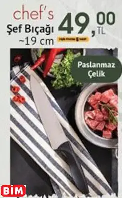 CHEF'S ŞEF BIÇAĞI ~19 CM CHEF'S ŞEF BIÇAĞI ~19 CM